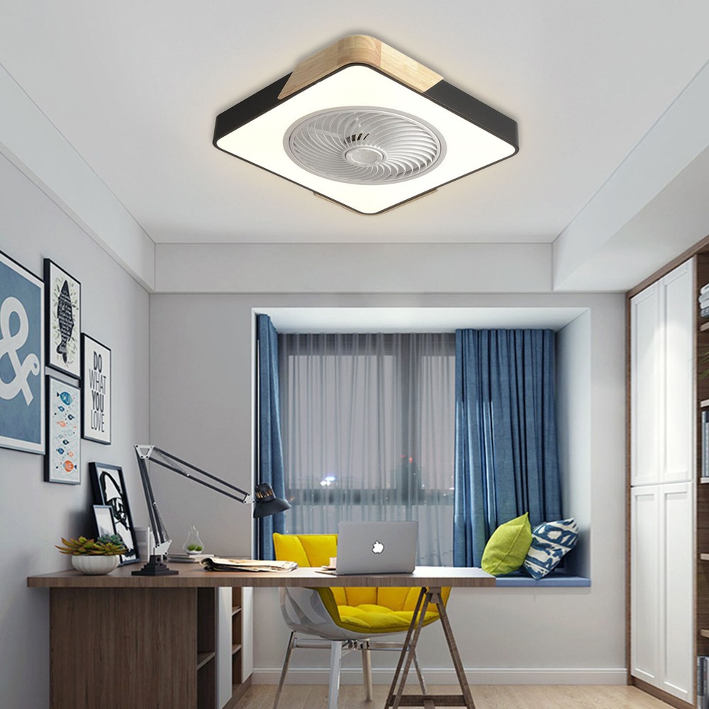 Bladeless Ceiling Fan with Dimmable LED Light and Remote 22 Inch US