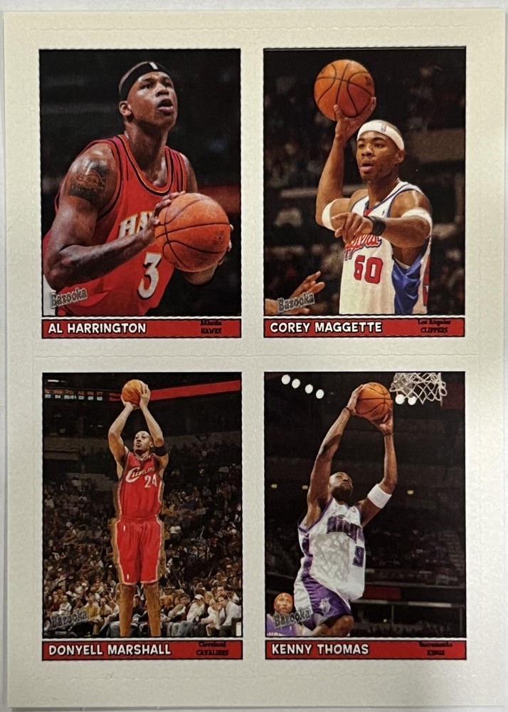 2005-06 Bazooka 4-on-1 Sticker Al Harrington Corey Maggette Marshall Thomas #17