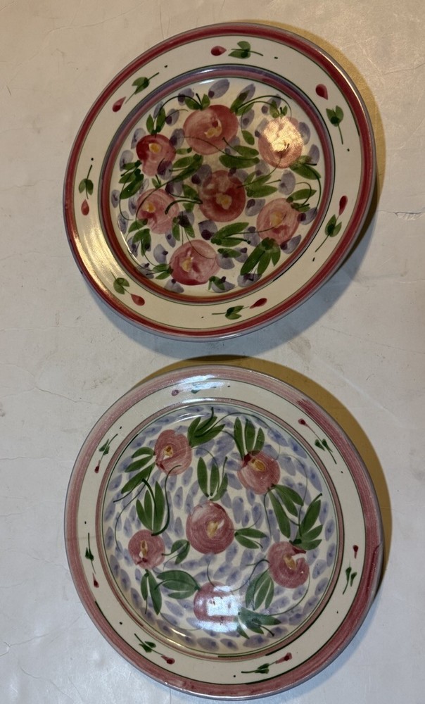 Liz Vigoda Fruit Dinner Plates 11” And 10 3/4” Two Plates