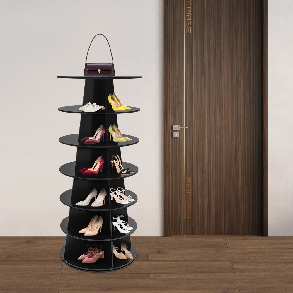360-Degree Rotating Shoe Rack Organizer for Space-Saving Storage