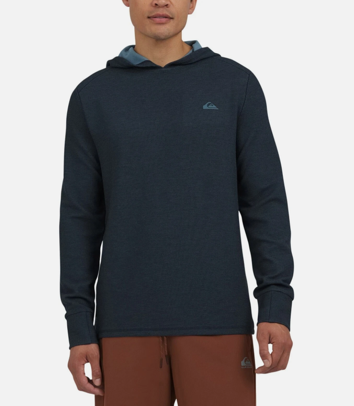 Quiksilver Men's Textured Pullover Sweater Hoodie Blue Size L