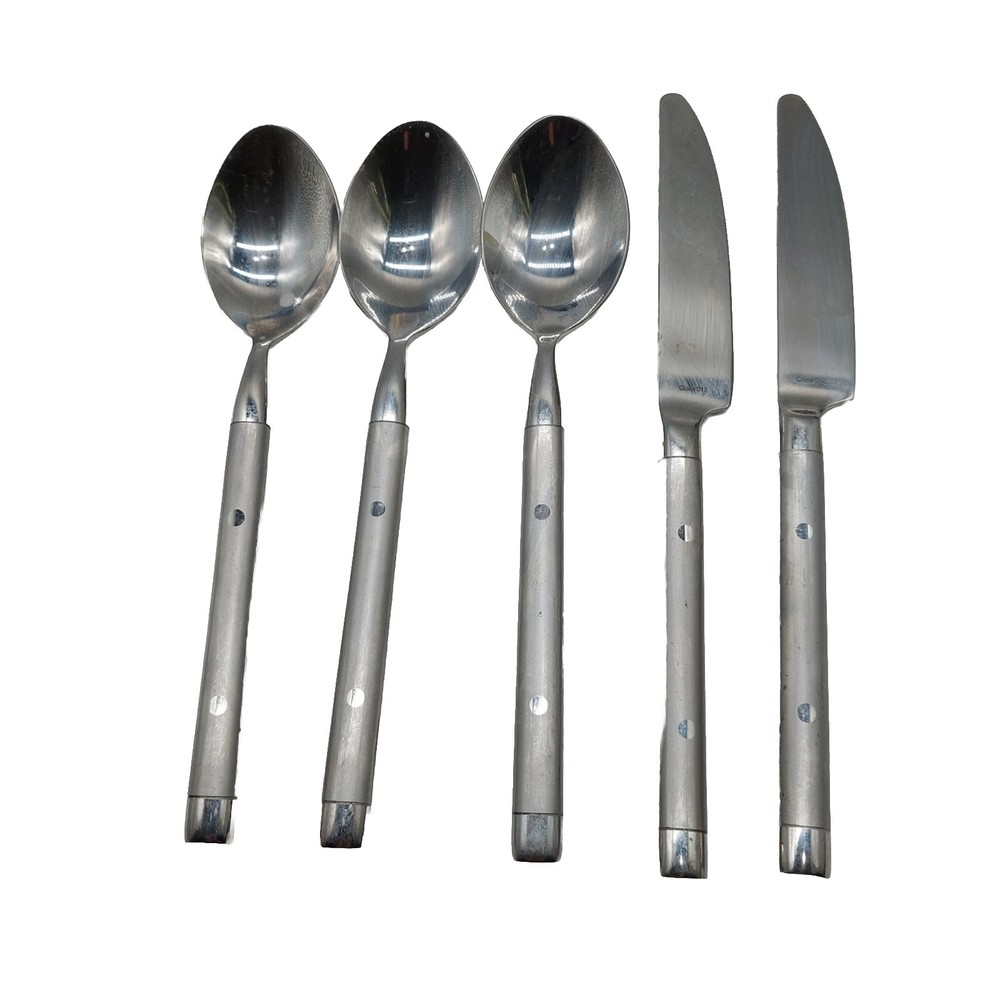Hampton Silversmith Shangrila 3 Dinner Spoons & 2 Knives Flatware Replacement