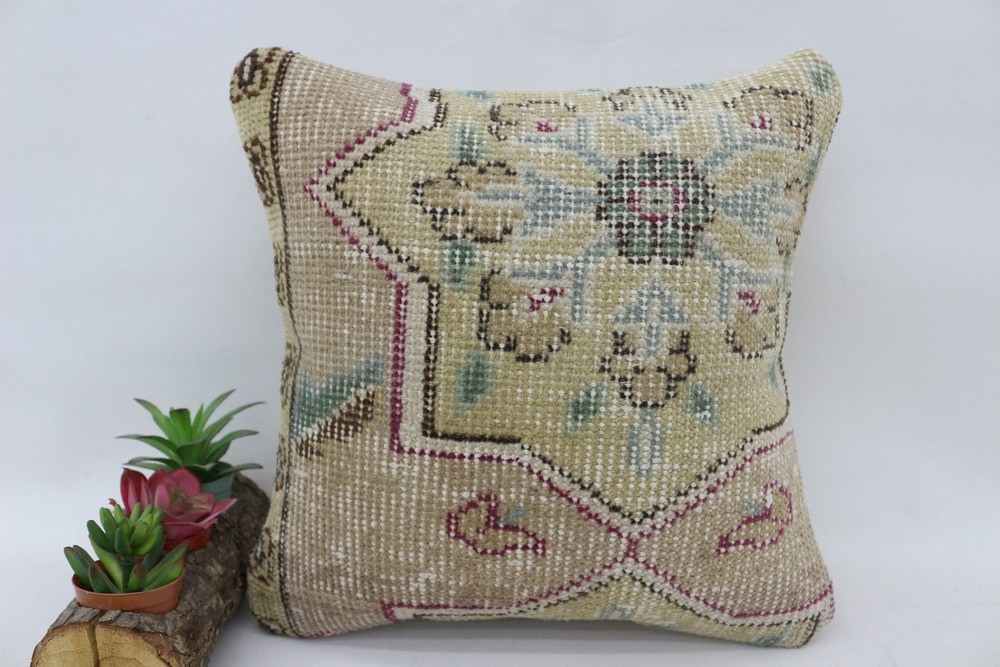 Pillow for Sofa, Vintage Kilim Throw Pillow, 14