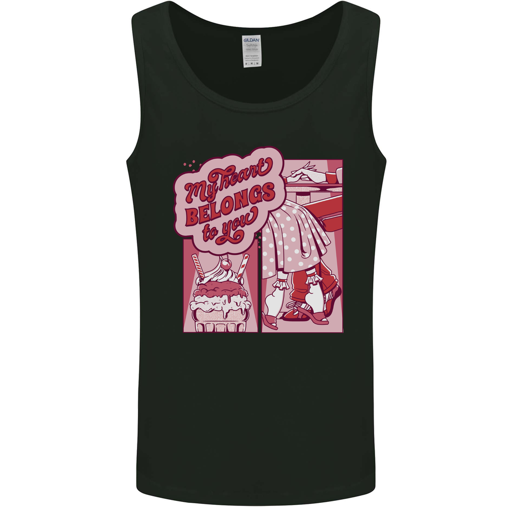 Cake My Heart Belongs to You Anti-Valentines Day Mens Vest Tank Top