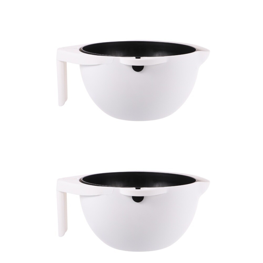 2 Count Wicker Storage Basket Containers for Food Washing Round