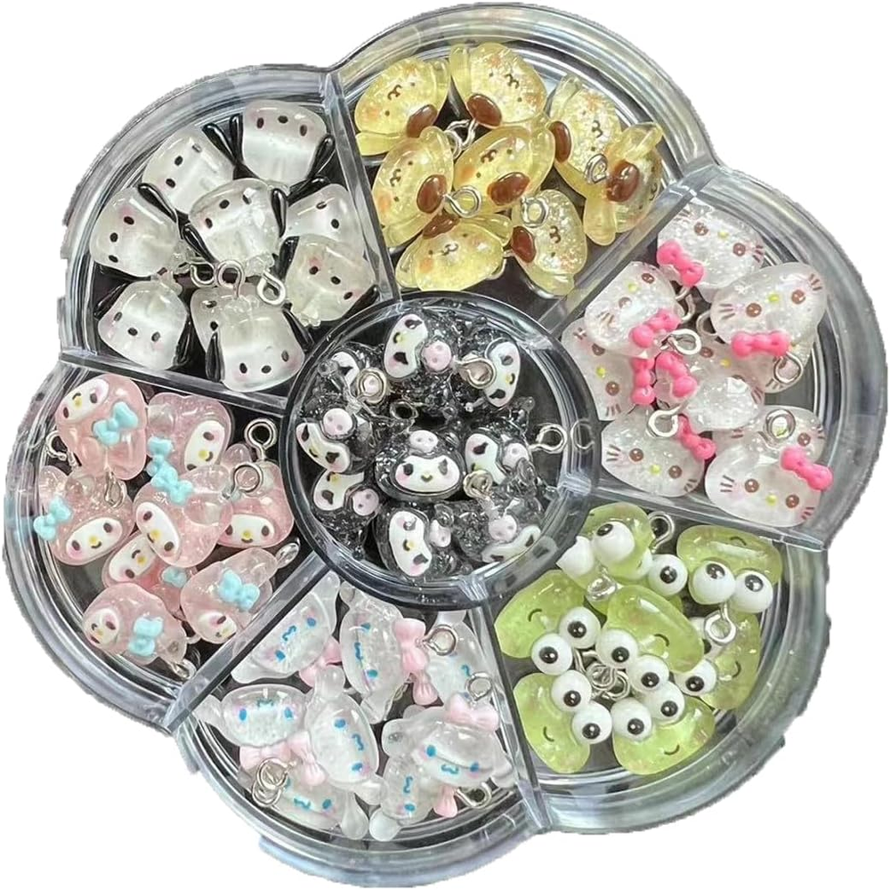 35PCS Colorful Cartoon Resin Pendant Charms for DIY Jewelry Making