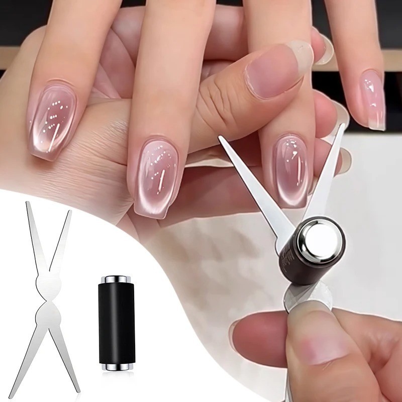 Double-head French Nail Art Magnet Set 3D Strong Cat Eye Magnet Nail Art Gel Pol