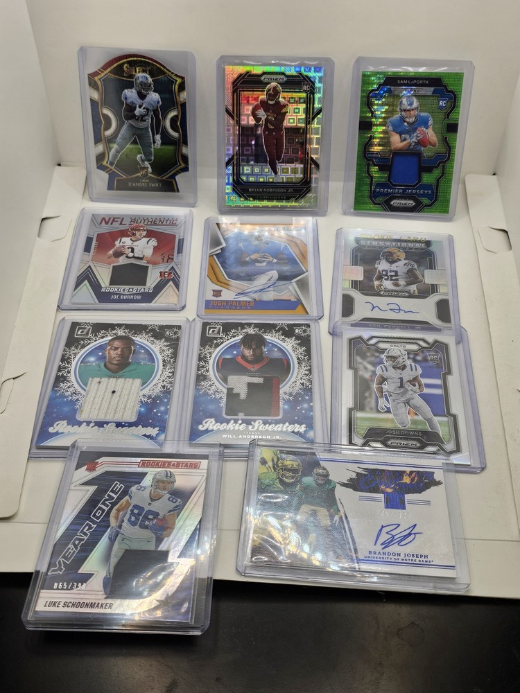 Football Card Lot Featuring Laporta, Swift, Autos, and Numbered Collectibles