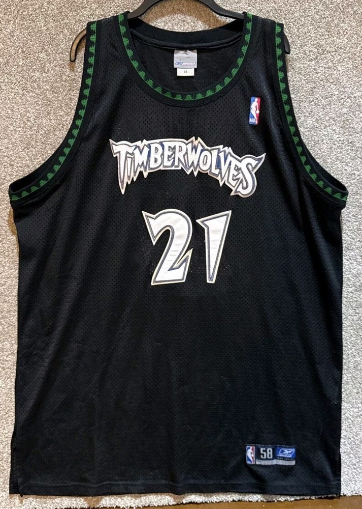 Reebok Authentic NBA Mens Minnesota Timberwolves Kevin Garnett 21 Jersey Size 58