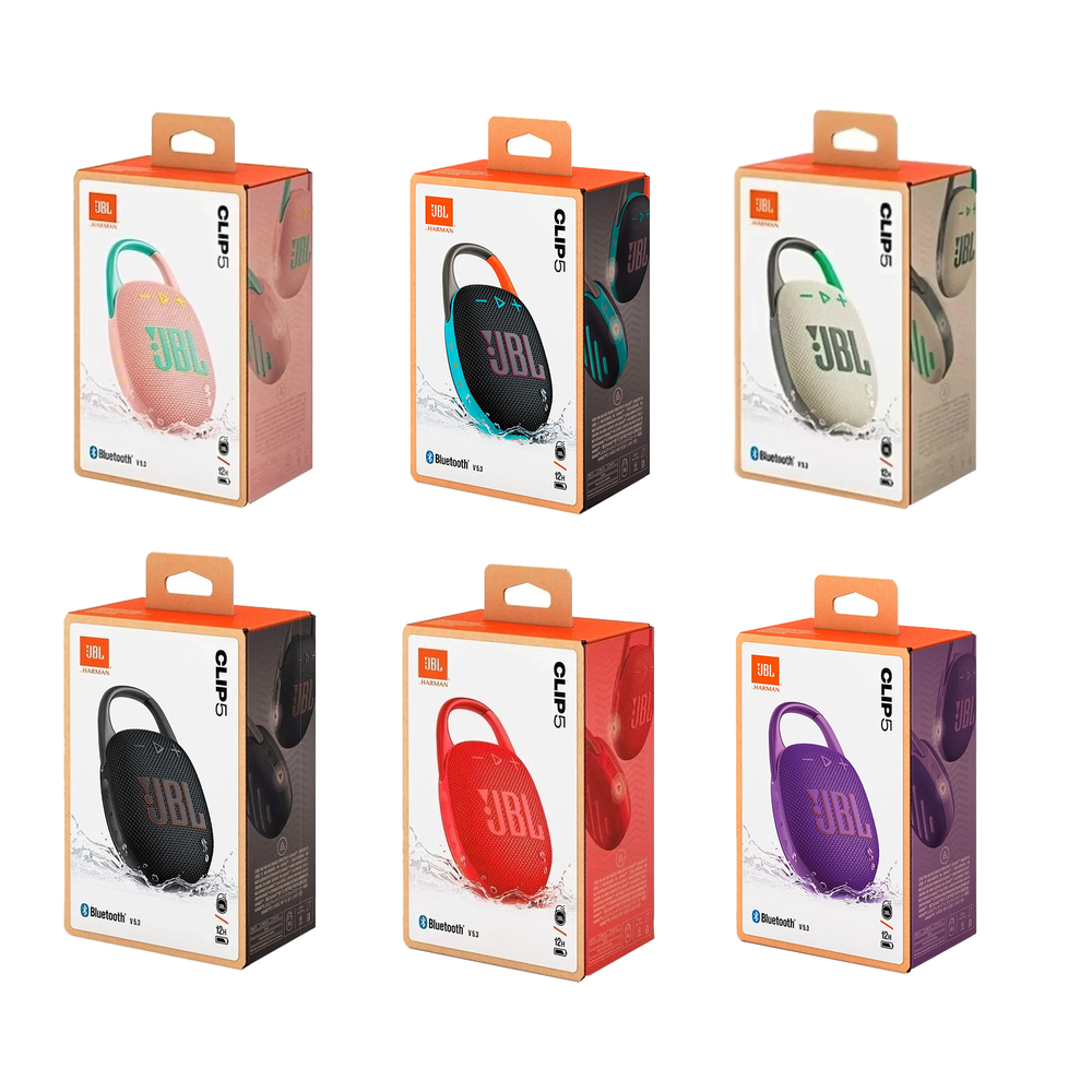 JBL Clip 5 Waterproof Portable Bluetooth Speaker in Multicolor