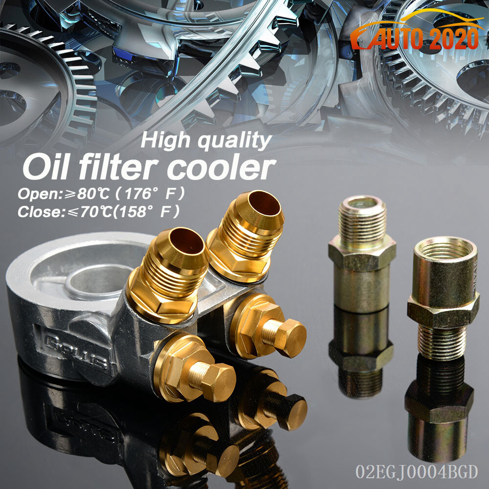 Universal Aluminum Oil Filter Cooler Adapter with AN10 Fitting for Turbo