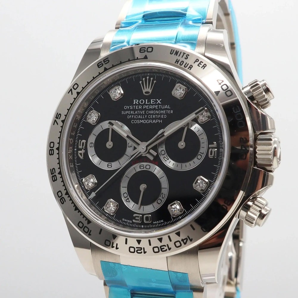 2020s Mint Rolex Daytona 116509 40mm 18K White Gold Black Diamond Dial
