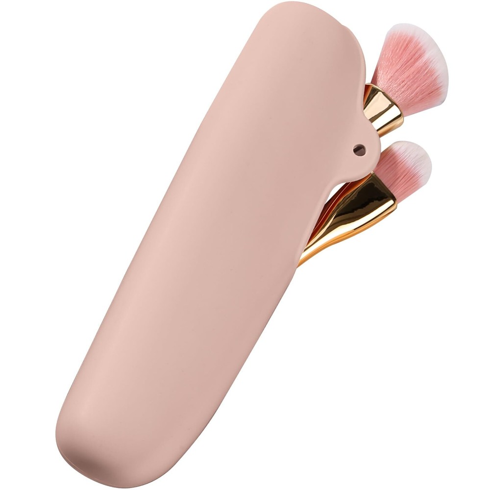 Silicone Makeup Brush Holder With Clasp Closure Portable Organizer
