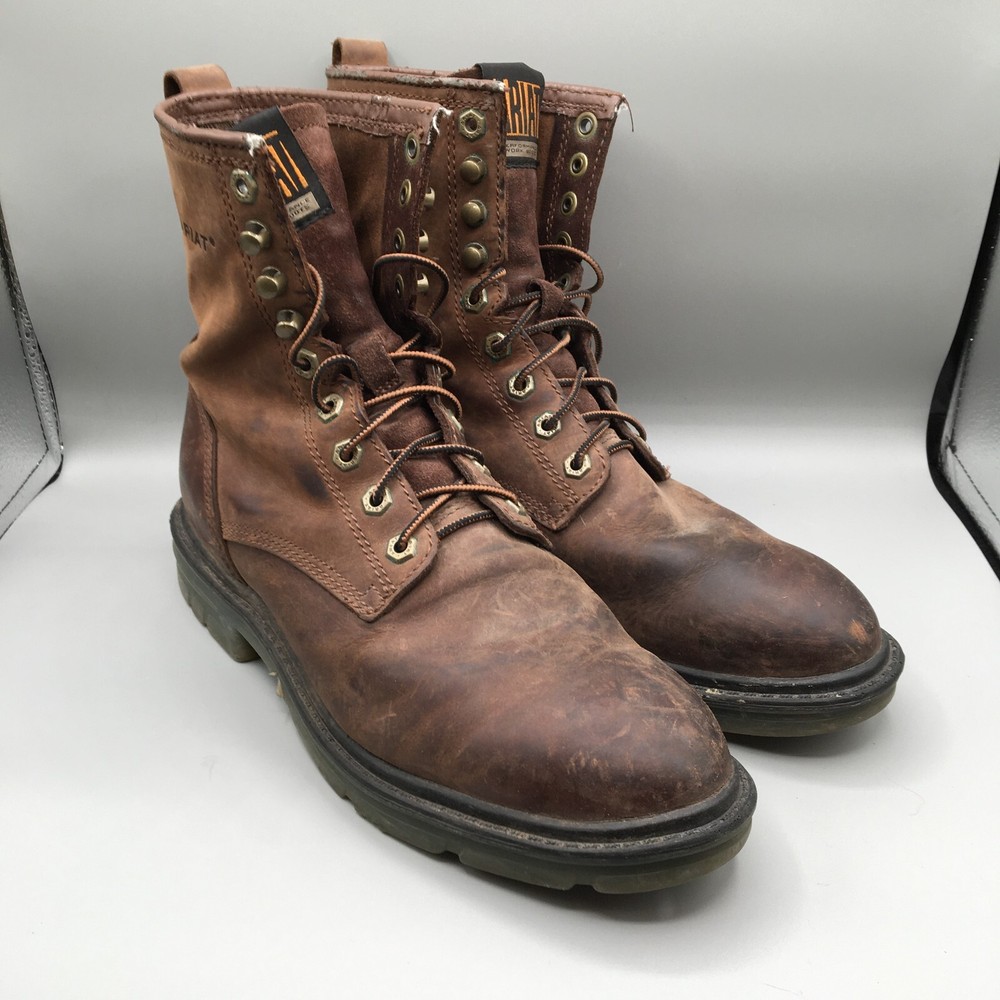 Ariat Impact II 8 Inch Leather Work Boots Wide EE 9.5 Brown Lace Up Performance Western