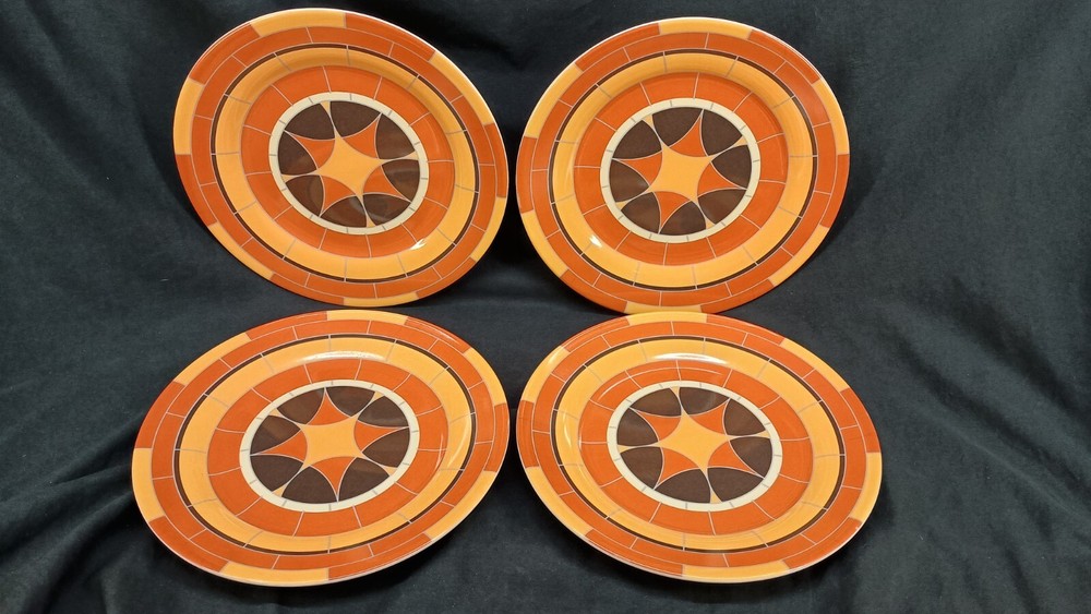 The Marketplace Sunset Oranges Set Of 4 Mosaic 9