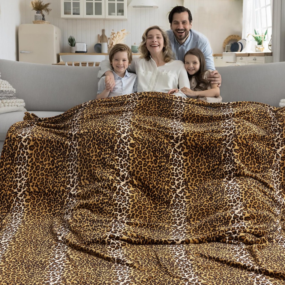 Edenleaf Fleece King Size Blanket, Super Soft Cozy Leopard Print Blanket for ...