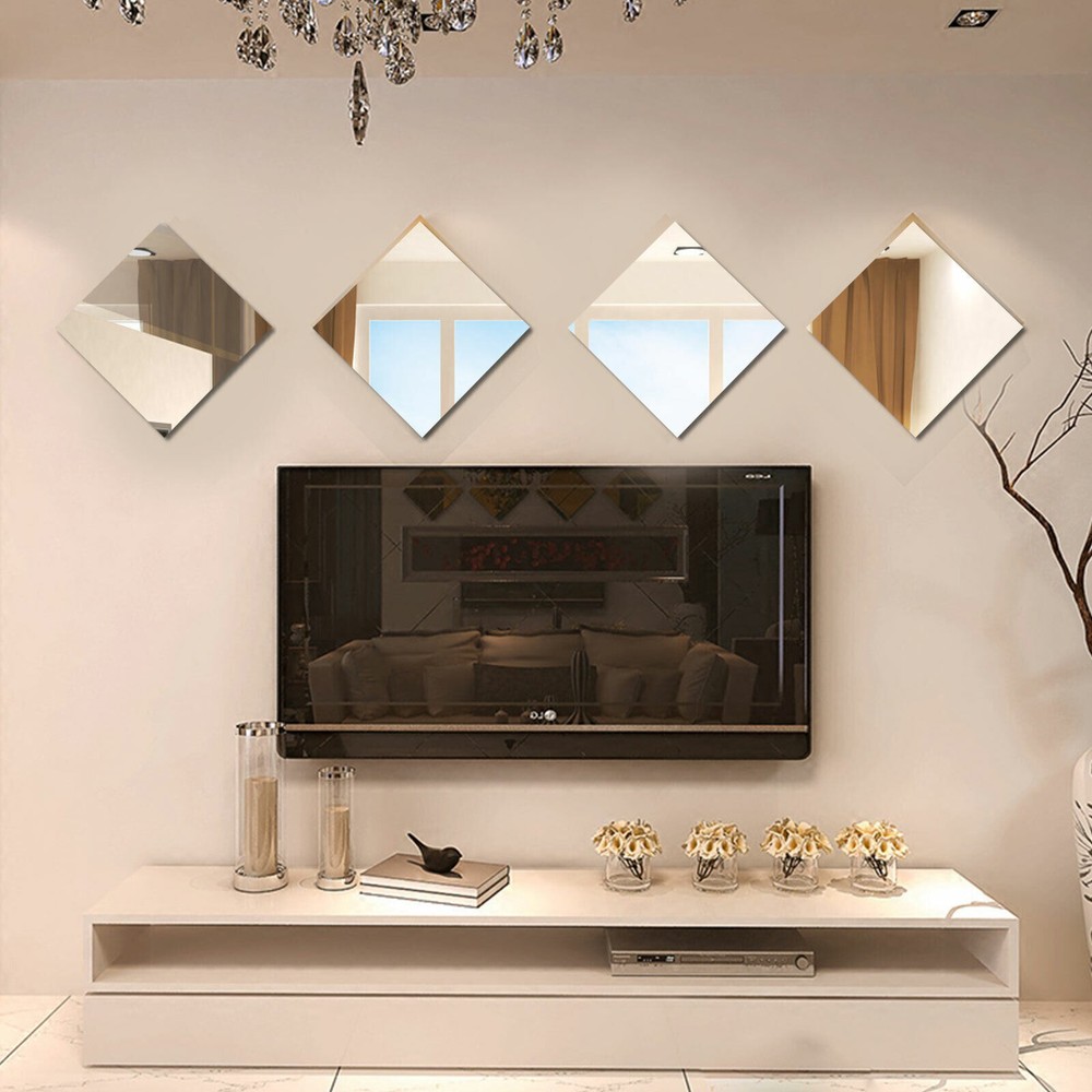 9pcs Self-Adhesive Mirror Tiles for Bathroom Wall Decor Mosaic Stickers