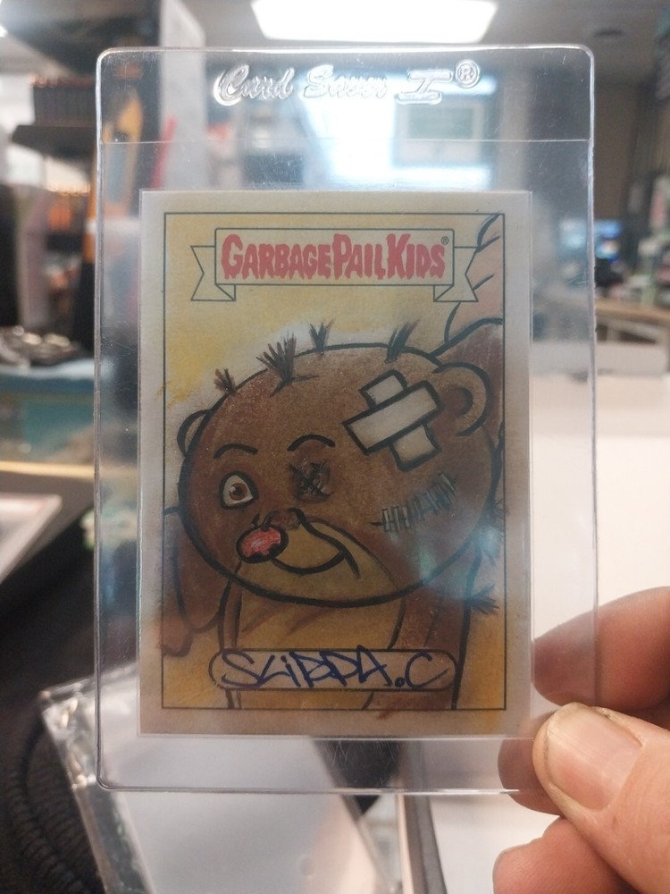 Rare Garbage Pail Kids 1of1 Autographed Sketch Card Tops