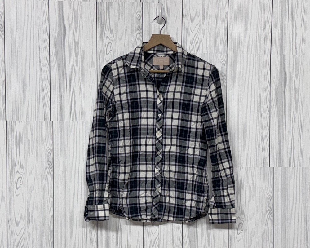 Banana Republic plaid shirt womens size small button up long sleeve soft wash