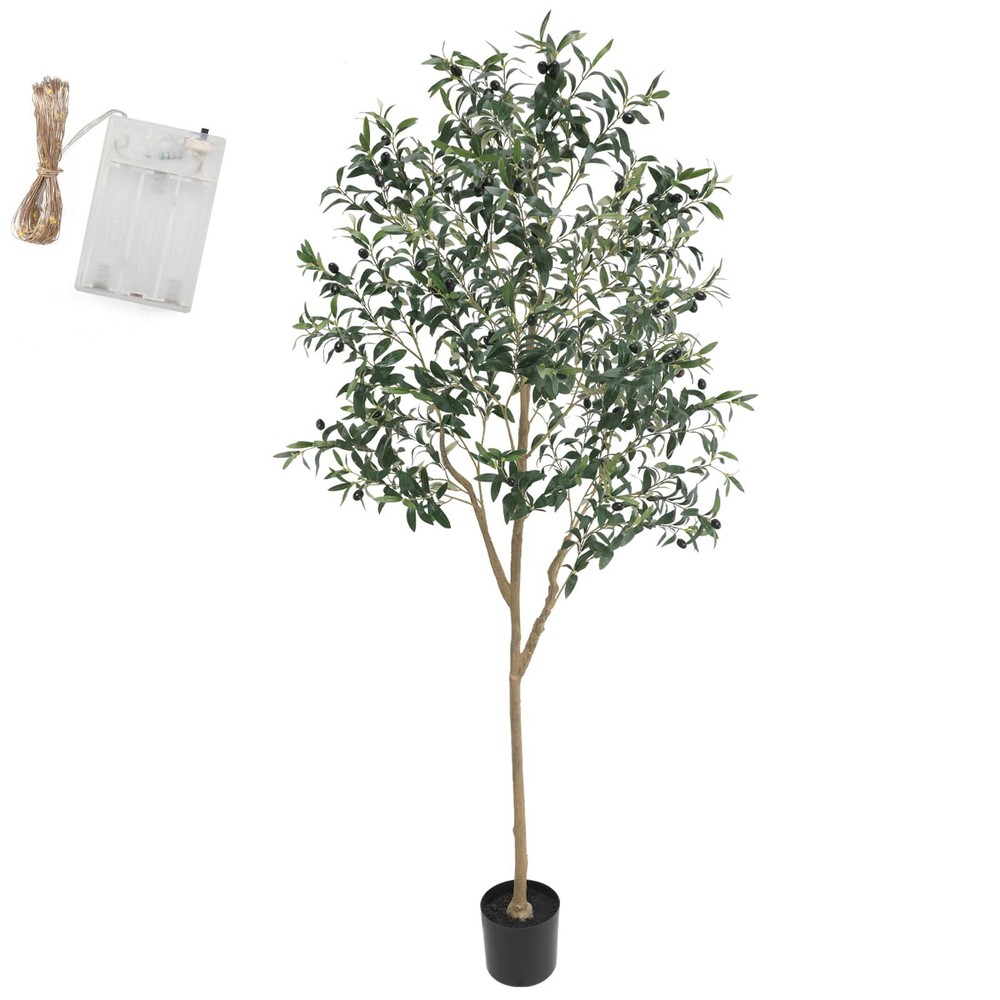6FT Artificial Olive Tree Potted Large Faux Silk Plant for Home Decor
