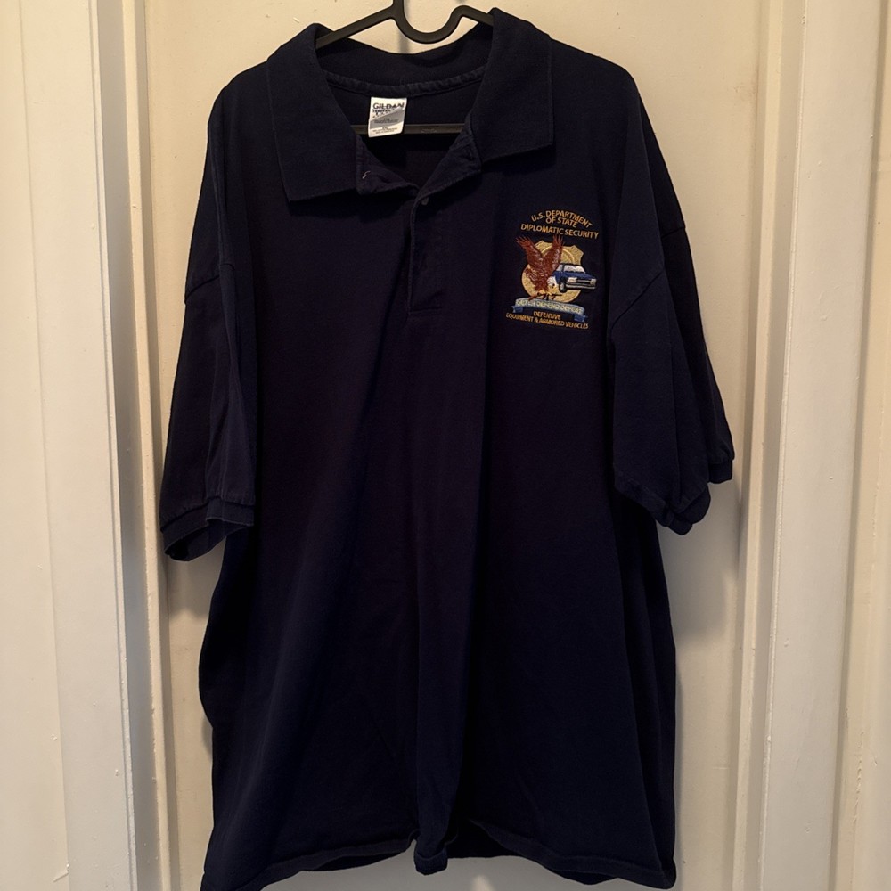 US Embassy Polo Shirt XXL Navy Blue RSO Diplomatic Security Department State