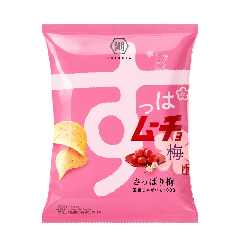 Japan Potato Chips Koikeya Suppa Mucho Chips Light Ume Plum Flavor 55g × 12 bags