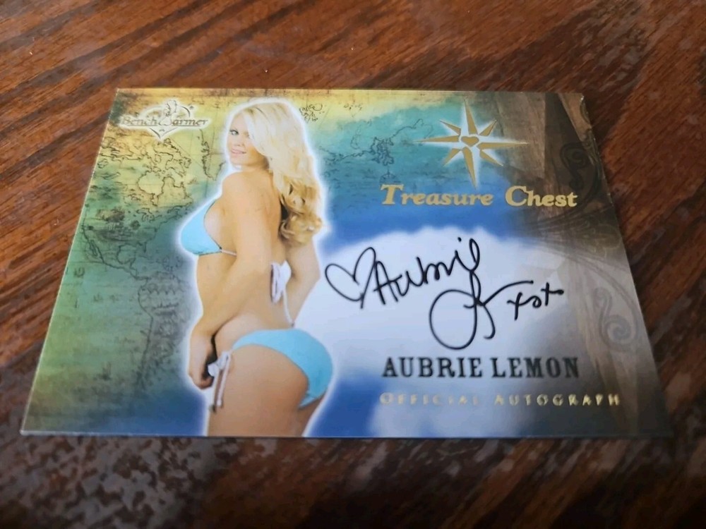 2014 Benchwarmer Treasure Chest Autograph Gold Foil Aubrie Lemon Auto Playboy