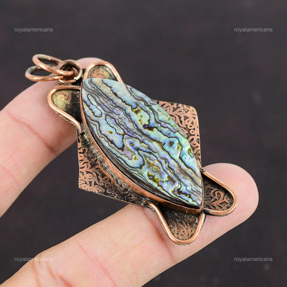 Mother's Day Copper Abalone Shell Pendant for Anniversary Graduation Gifts-image