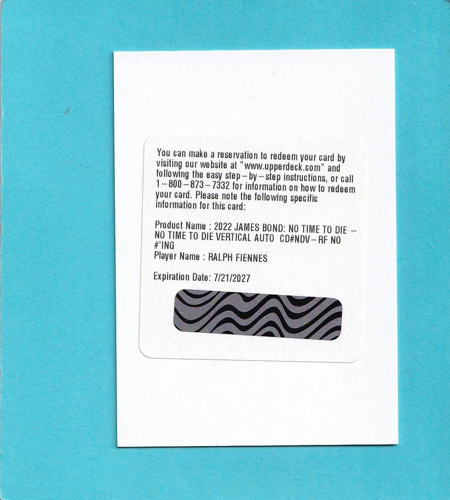 UD James Bond No Time to Die Fiennes M Vertical Autograph Redemption NDV-RF