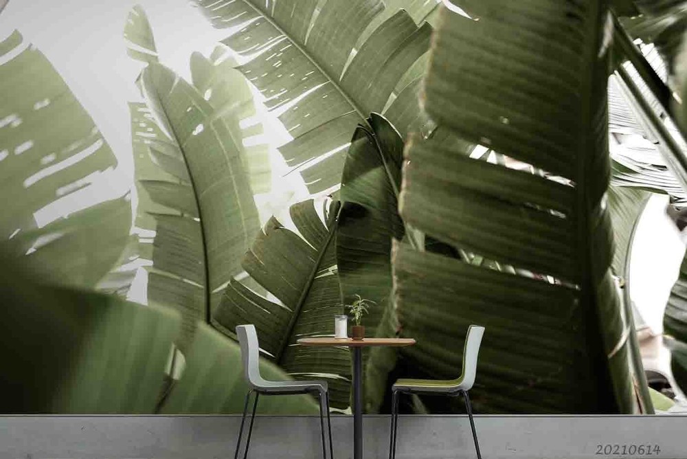 3D Green Plant Leaves Closeup Wall Murals Wallpaper Murals Wall Sticker 7