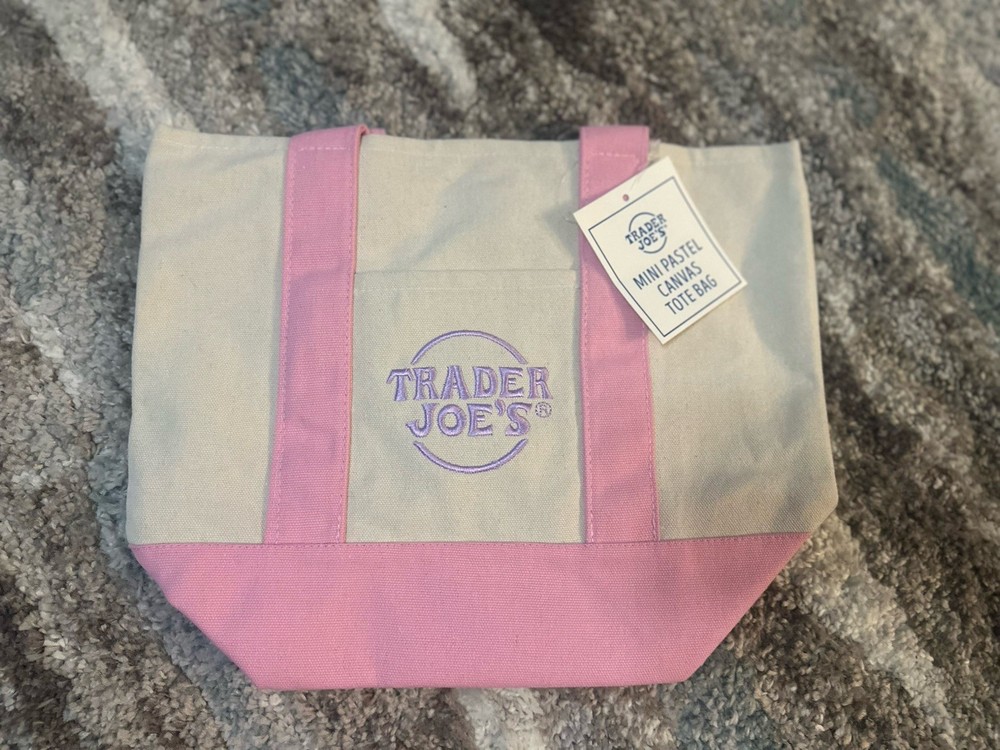 Trader Joe's Mini Pastel Canvas Tote Bag