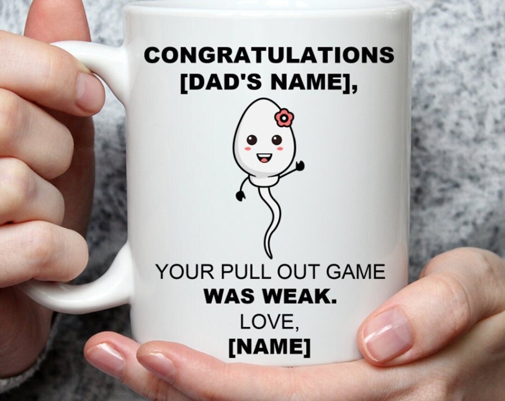Personalized Father's Day Mug Funny 'Pull Out Game' Joke Custom Gift For Dad