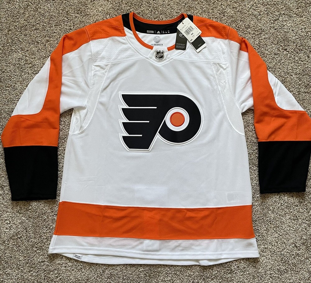 NWT Philadelphia Flyers White Away Jersey Men’s Size 54 XL NHL Adidas Primegreen