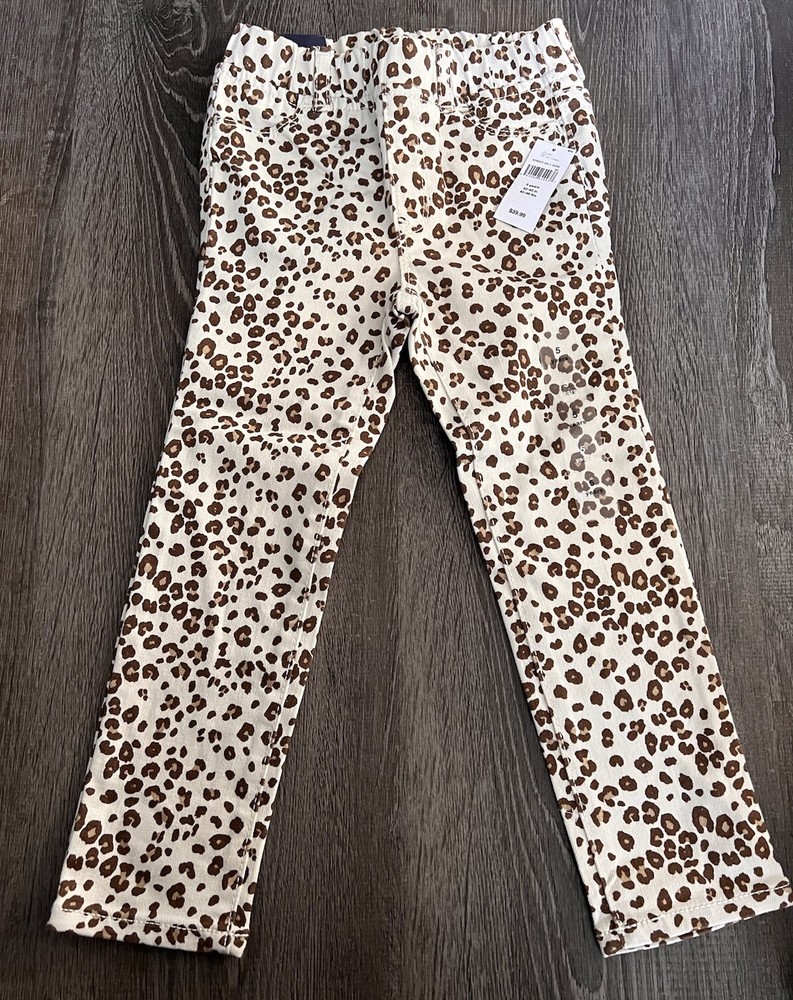 GAP KIDS Girls Leopard Print High Stretch Jegging Ankle Size 5 (42-45inch)