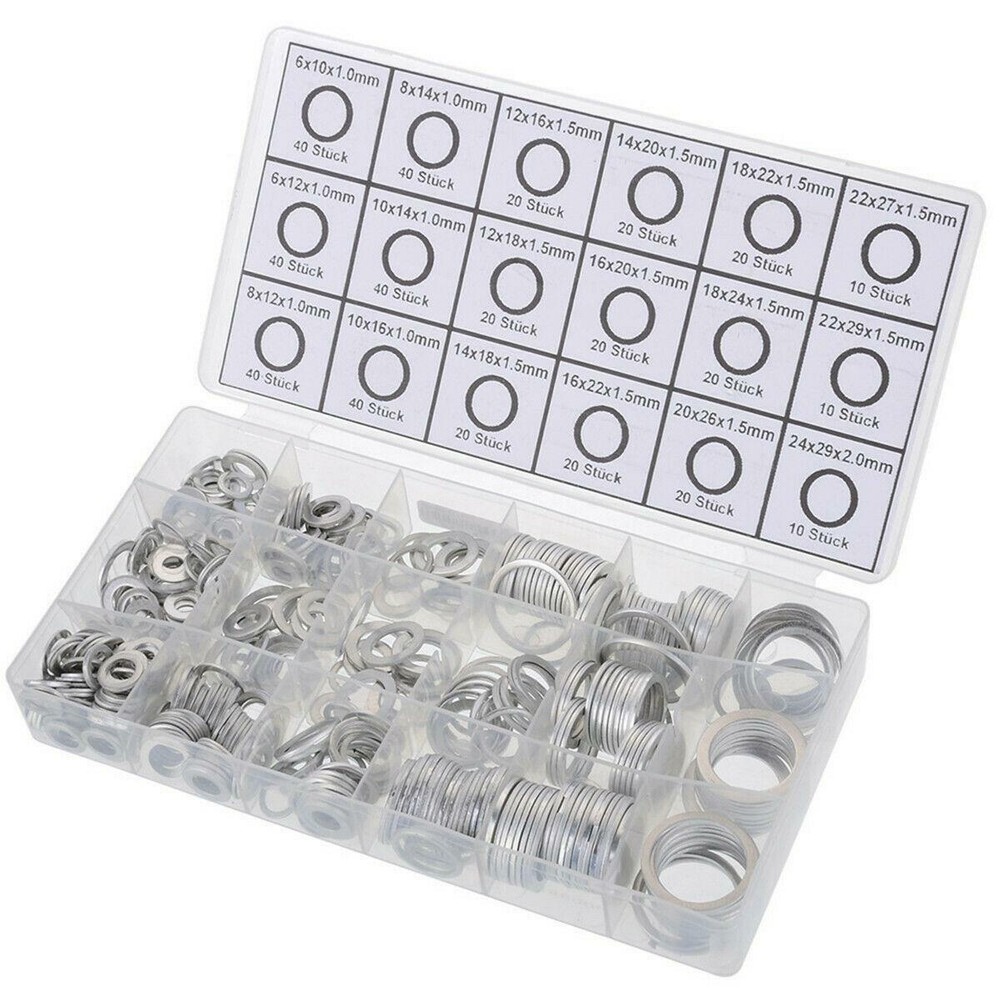 450X 18 Size Car Engine Oil Drain Plug Aluminum Washer Seal O-Ring Gasket Kit1