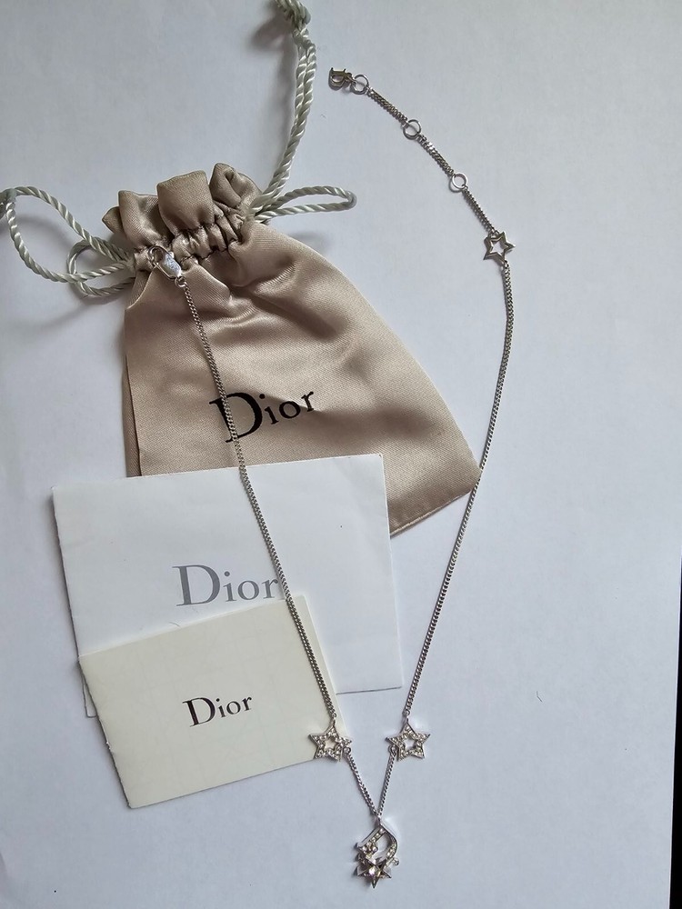Dior logo pendant necklace in gold or silver