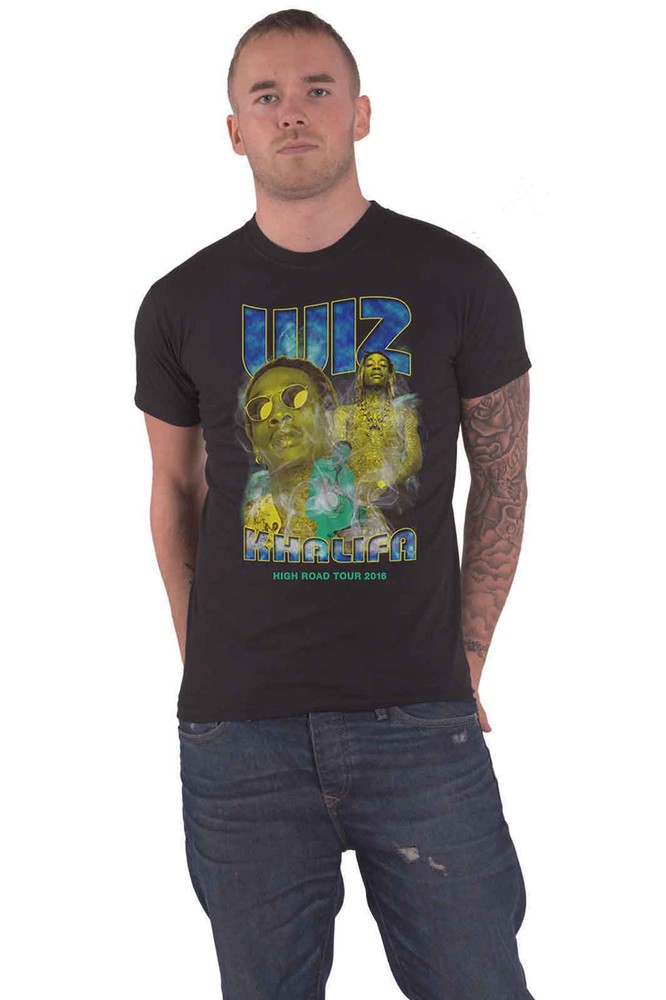 Wiz Khalifa 90s Logo Official Black Mens T-Shirt New Design
