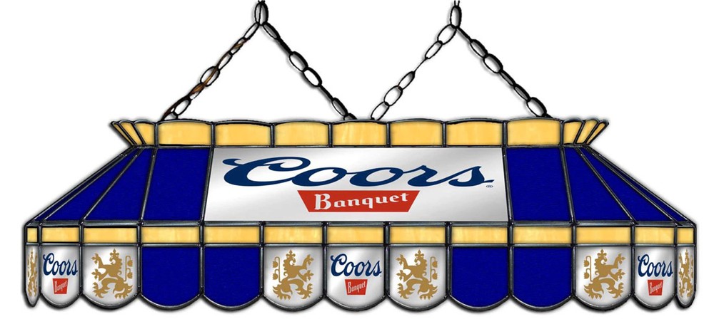 Coors Banquet Beer Stained Glass Pool Table Light Lamp Billiard Decor