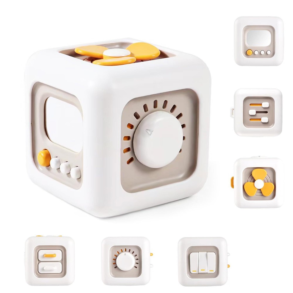 SYOHGBP 6 in 1 Busy Cube Activity Montessori Toys for 18M+ Toddlers Learning ...