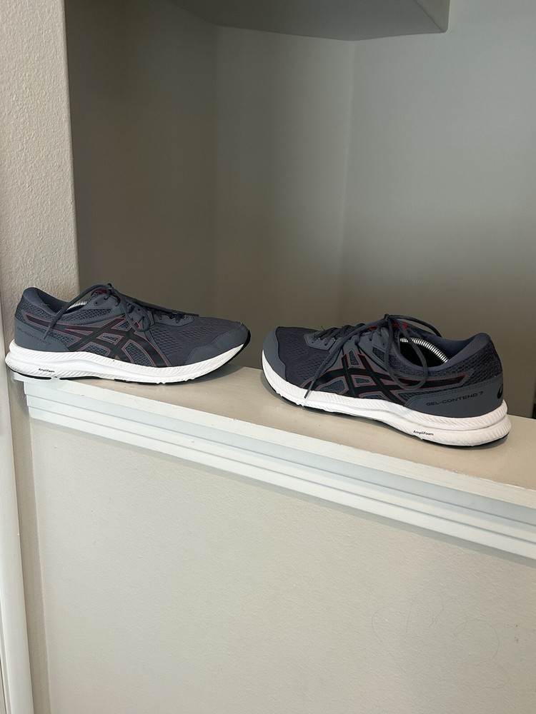 Asics Mens GEL Contend 7 Running Shoe 1011B040 Red/Grey Sz 14 Med Sneaker Sports