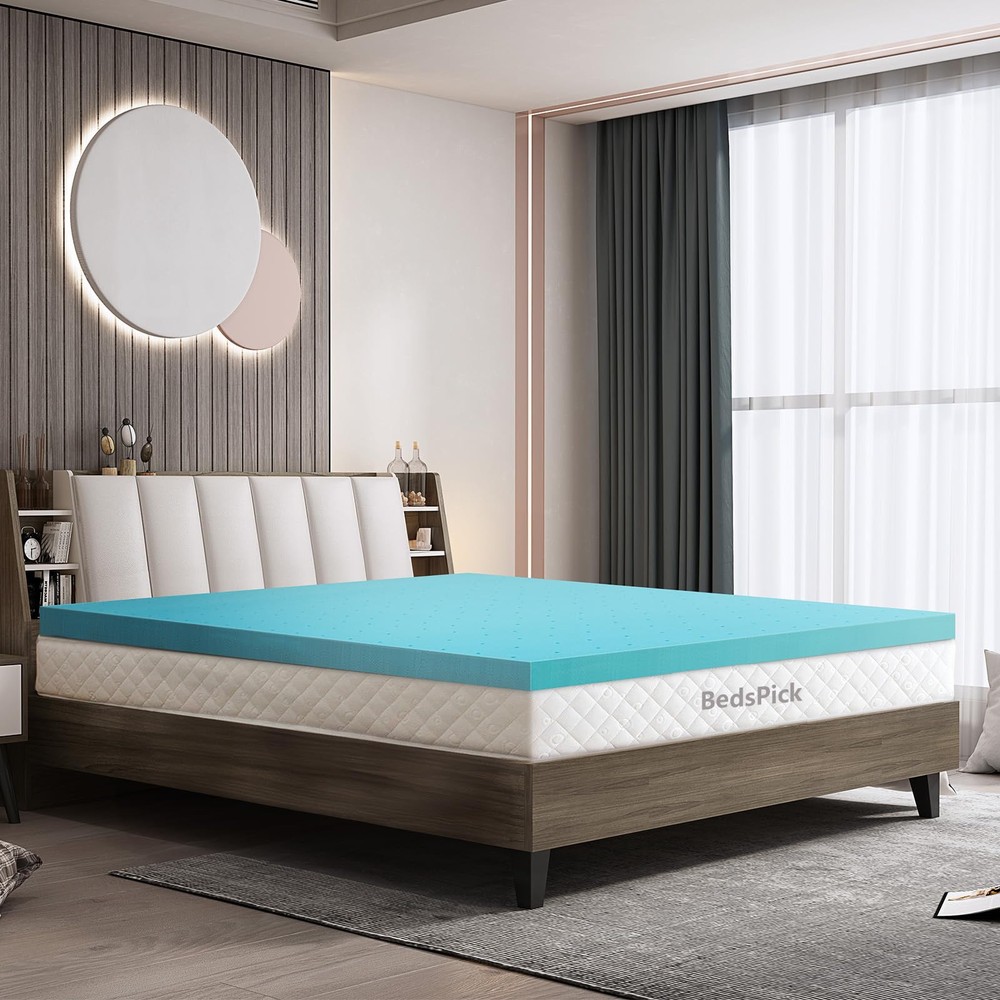 BedsPick Memory Foam Mattress Topper Queen 2 Inch, Foam Mattress Pad, Single ...