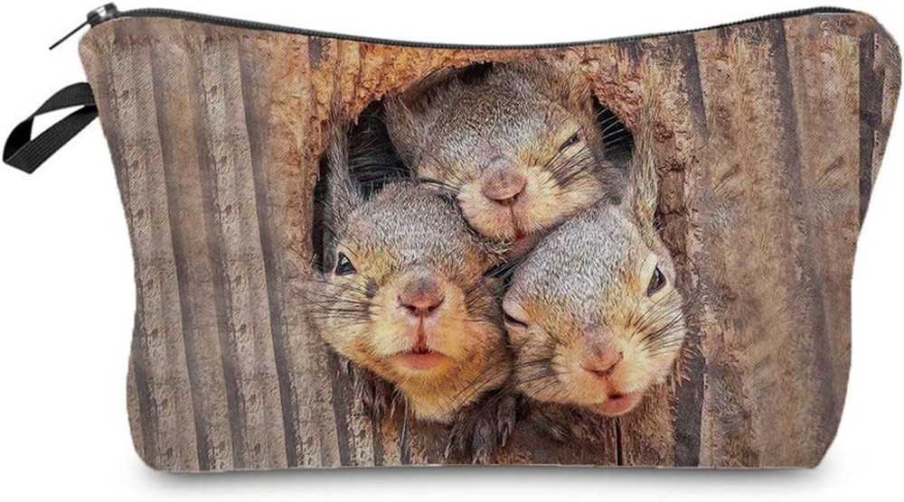 Cute Squirrel Makeup Bag Travel Organizer for Women