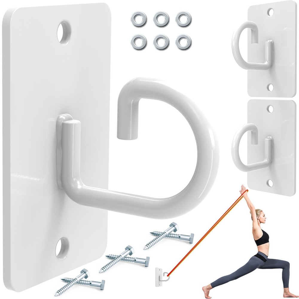 Resistance Band Wall Anchor,Workout Wall Mount Anchor,Exercise Band Hook,Whit...