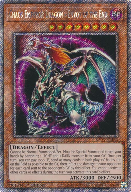 Chaos Emperor Dragon - Envoy of the End (Platinum Secret Rare) RA03-EN133 Quarter Century Bonanza 1st Edition