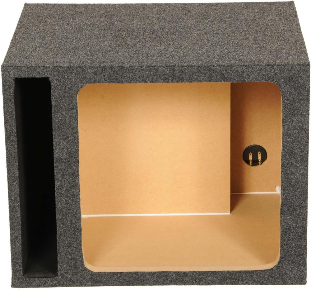 15 Inch Heavy-Duty Single Vented Carpet Covered Durable Car Audio Vehicle Subwoo