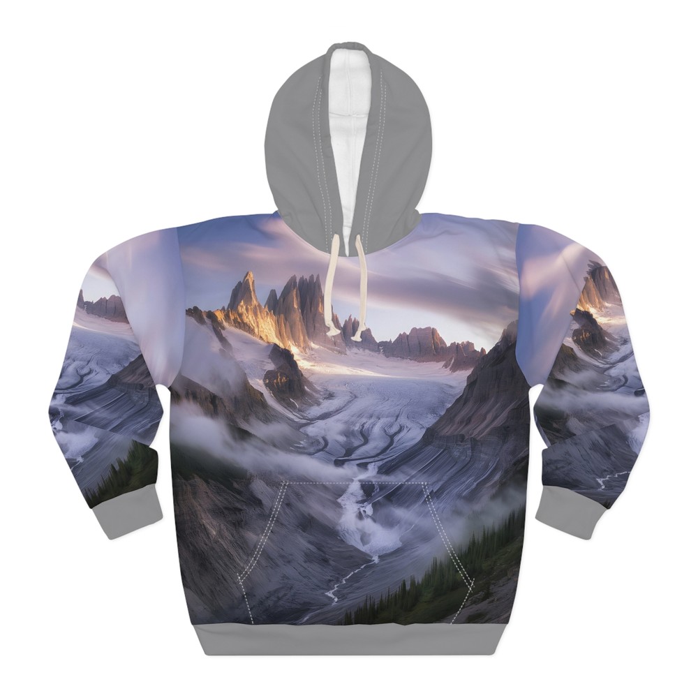 All Over Print Hoodie Glacial Divide Artwork Outdoor Travel Apparel