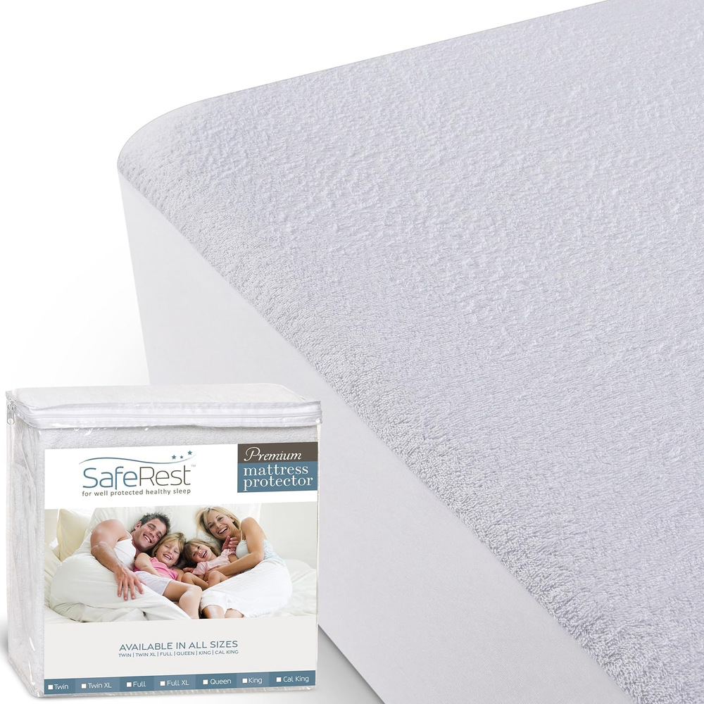 100% Waterproof Queen Size Mattress Protector - Fitted with Stretchable Pockets