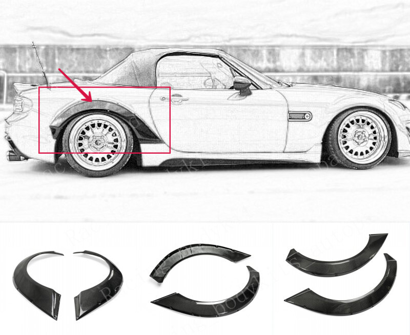 Kit de carrocería ancha para Mazda MX5 NC Miata guardabarros trasero llamaradas arco de rueda fibra de carbono