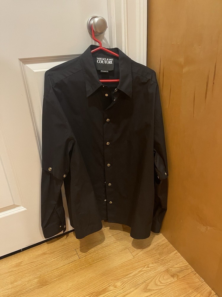 Versace Jeans Couture embossed-button cotton shirt