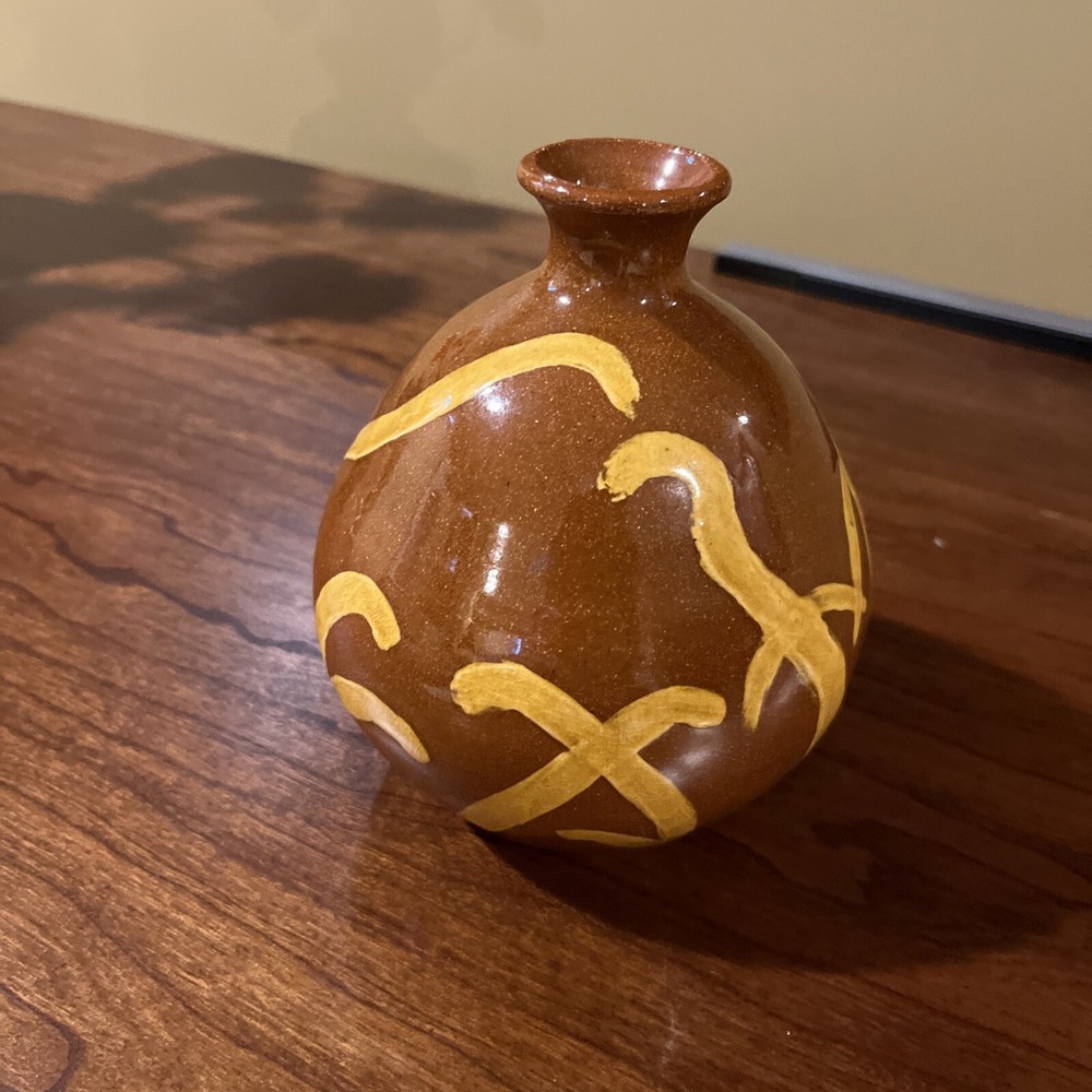 Signed Ben Owen III NC Redware Vase 1991 Bought at The Lost Colony Theatre Mateo